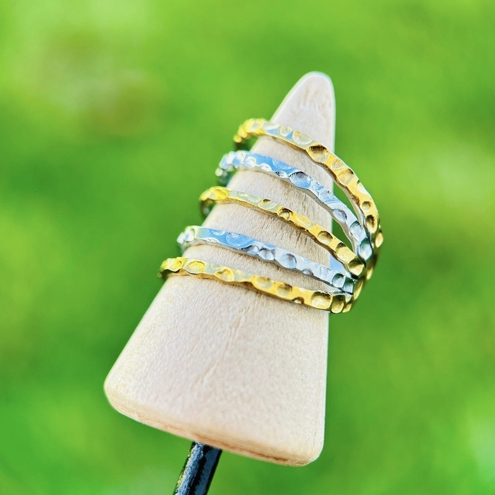Elegant Stainless Steel Gold and Silver Stacking Rings